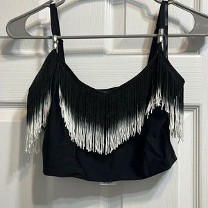 Black fringe Crop top